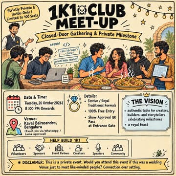 Cover Image for 1K1 CLUB MEET-UP
