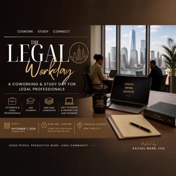 Cover Image for Legal Professionals Coworking & Study Day ⚖️