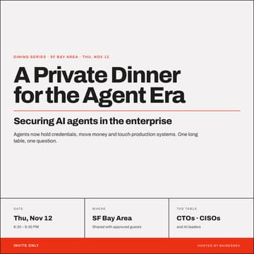 Cover Image for Tech Leaders Fine Dining Series: A Private Dinner for the Agent Era