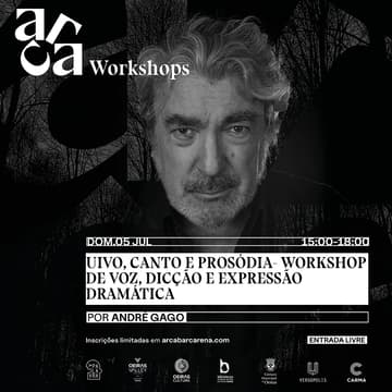 Imagem de capa de Uivo, Canto e Prosódia: Workshop de Voz, Dicção e Expressão Dramática por André Gago
