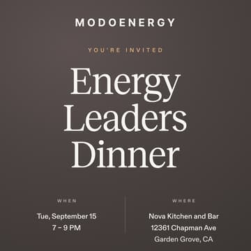 Cover Image for Modo Energy: Energy Leaders Dinner