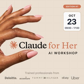 Cover Image for Claude for Her · AI Workshop for Women · Amsterdam