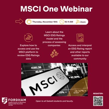 Cover Image for MSCI One Workshop