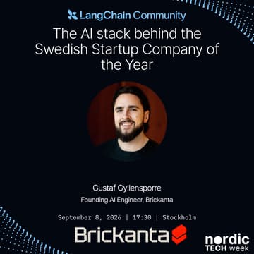 Cover Image for The AI stack behind the Swedish Startup Company of the Year - LangChain Meetup