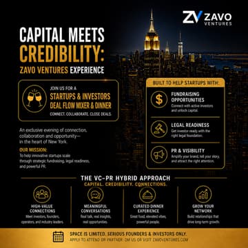 Cover Image for ZavoVentures: Bridging Startup Founders and Investors- Mixer & Dinner