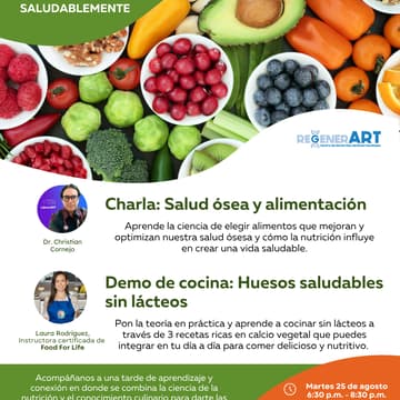 Cover Image for Clase de cocina y nutrición: Huesos saludables sin lácteos - RegenerART + @Plantbased.mex