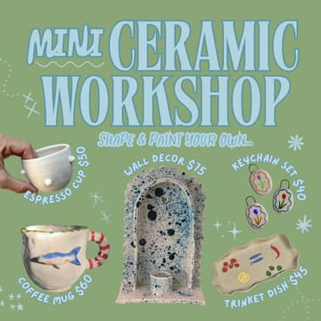 Cover Image for Mini Ceramic Workshop at Midsummer Pop Up [3PM - 5PM]