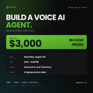 Cover Image for Guava Voice AI Hackathon: Build Night SF