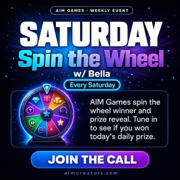 Cover Image for Saturday Spin The Wheel w/ Bella