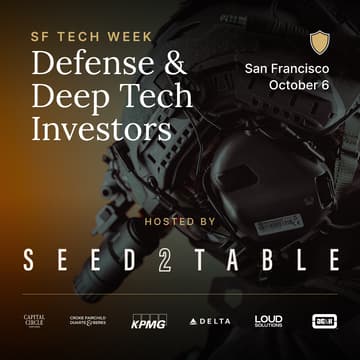 Cover Image for Seed2Table – Pitch+Dinner for Defense & Deep Tech Investors
