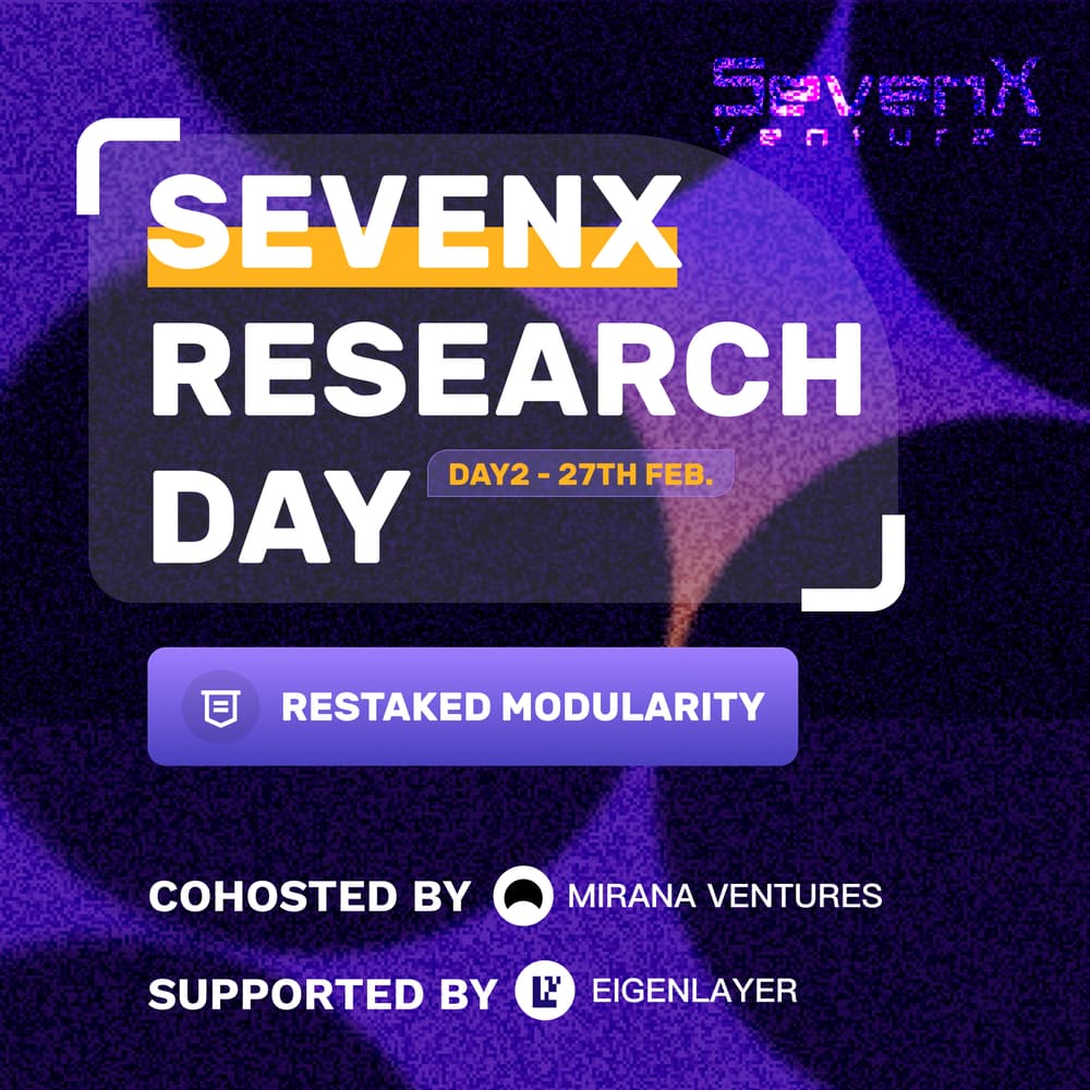 SevenX Research Day: Restaked Modularity - Day2 · Luma
