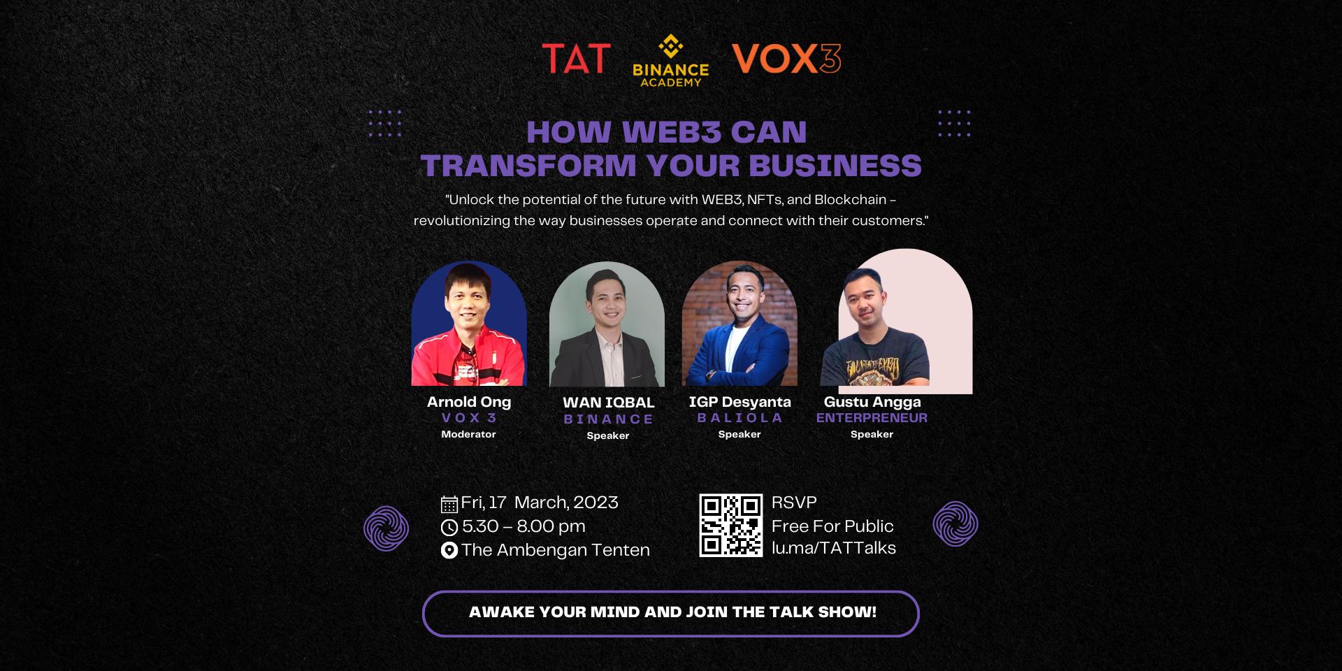 Cover Image for [TAT TALKS] HOW WEB3 CAN TRANSFORM YOUR BUSINESS?