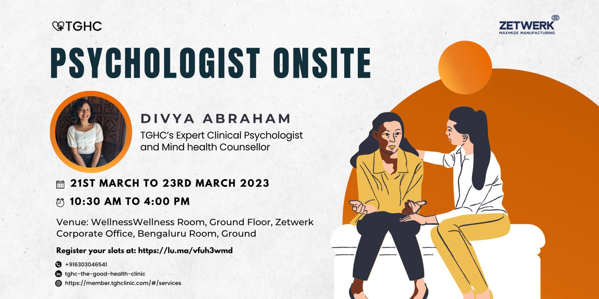 Cover Image for Psychologist Onsite @ Zetwerk Corporate Office, Bangalore