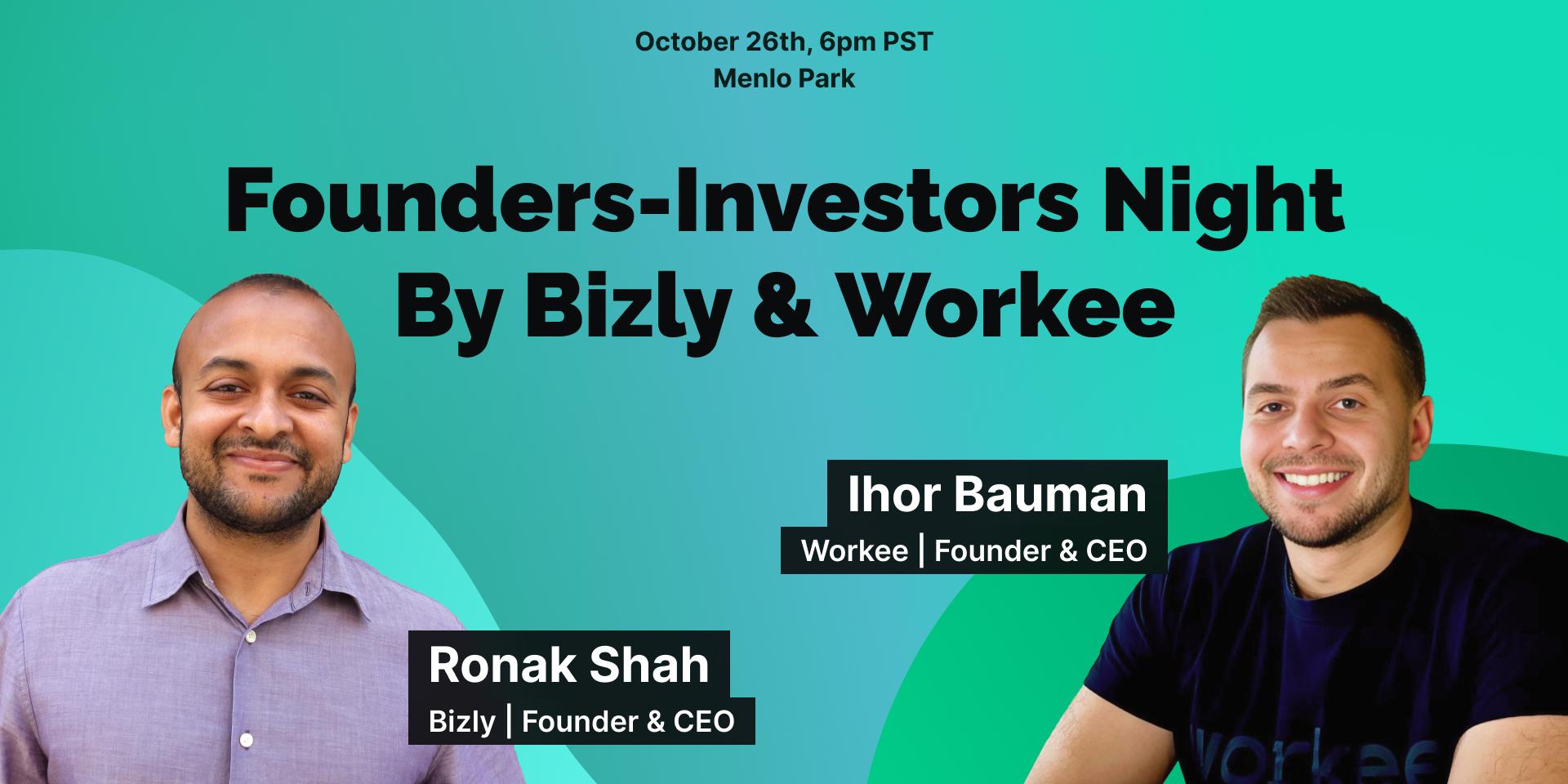 Cover Image for Founders-Investors Night By Bizly & Workee