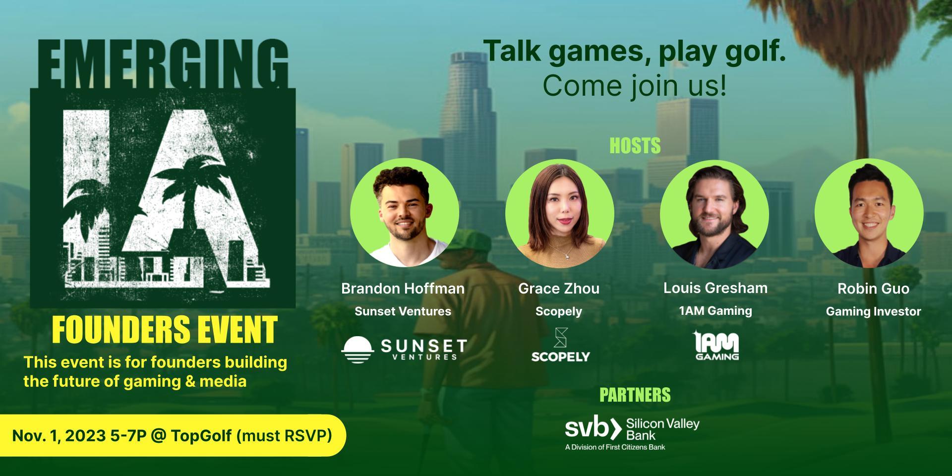 Cover Image for Gaming Founders Event by Emerging LA