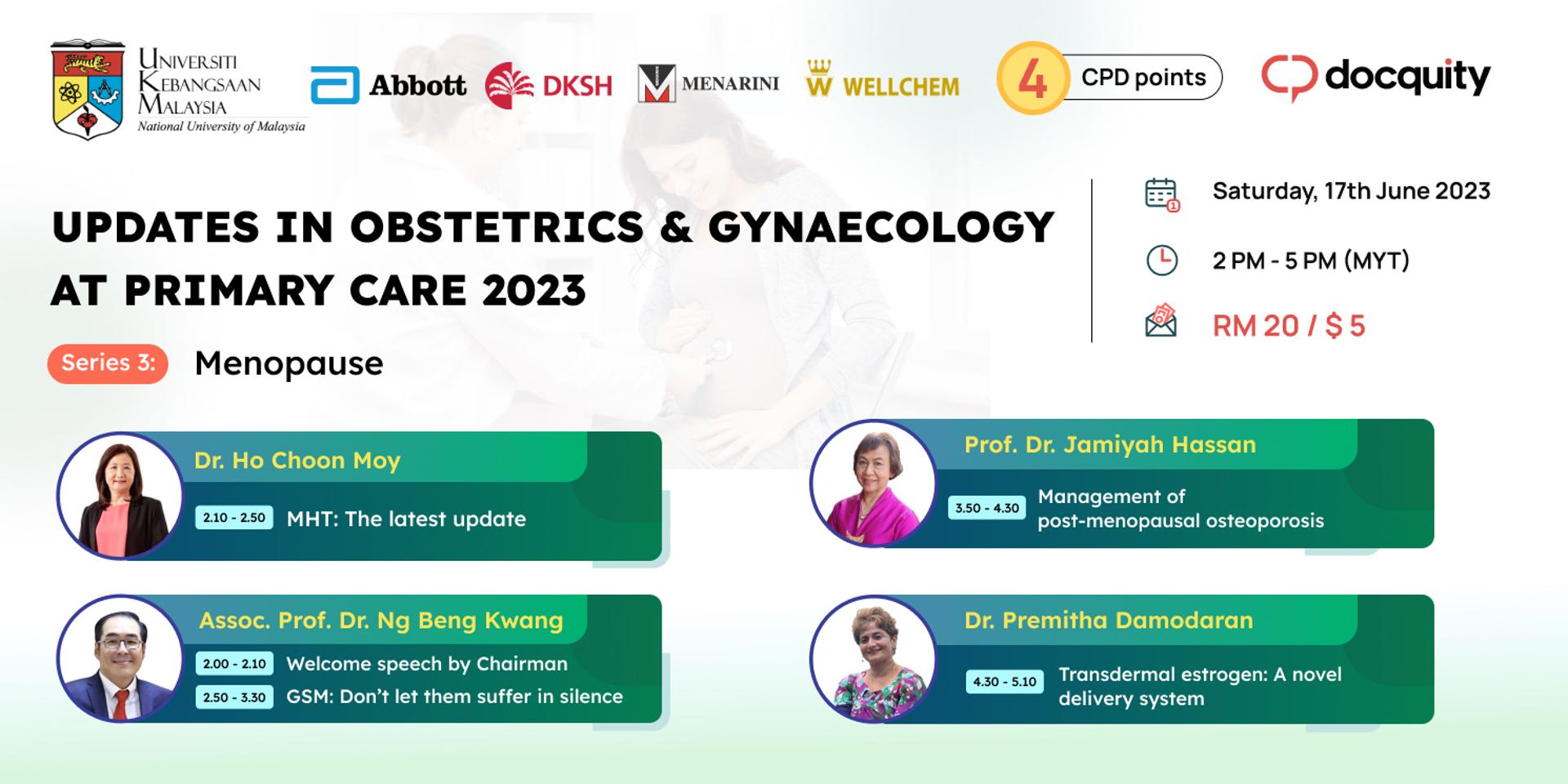Cover Image for Updates in Obstetrics & Gynaecology at Primary Care 2023: Series 3 - Menopause