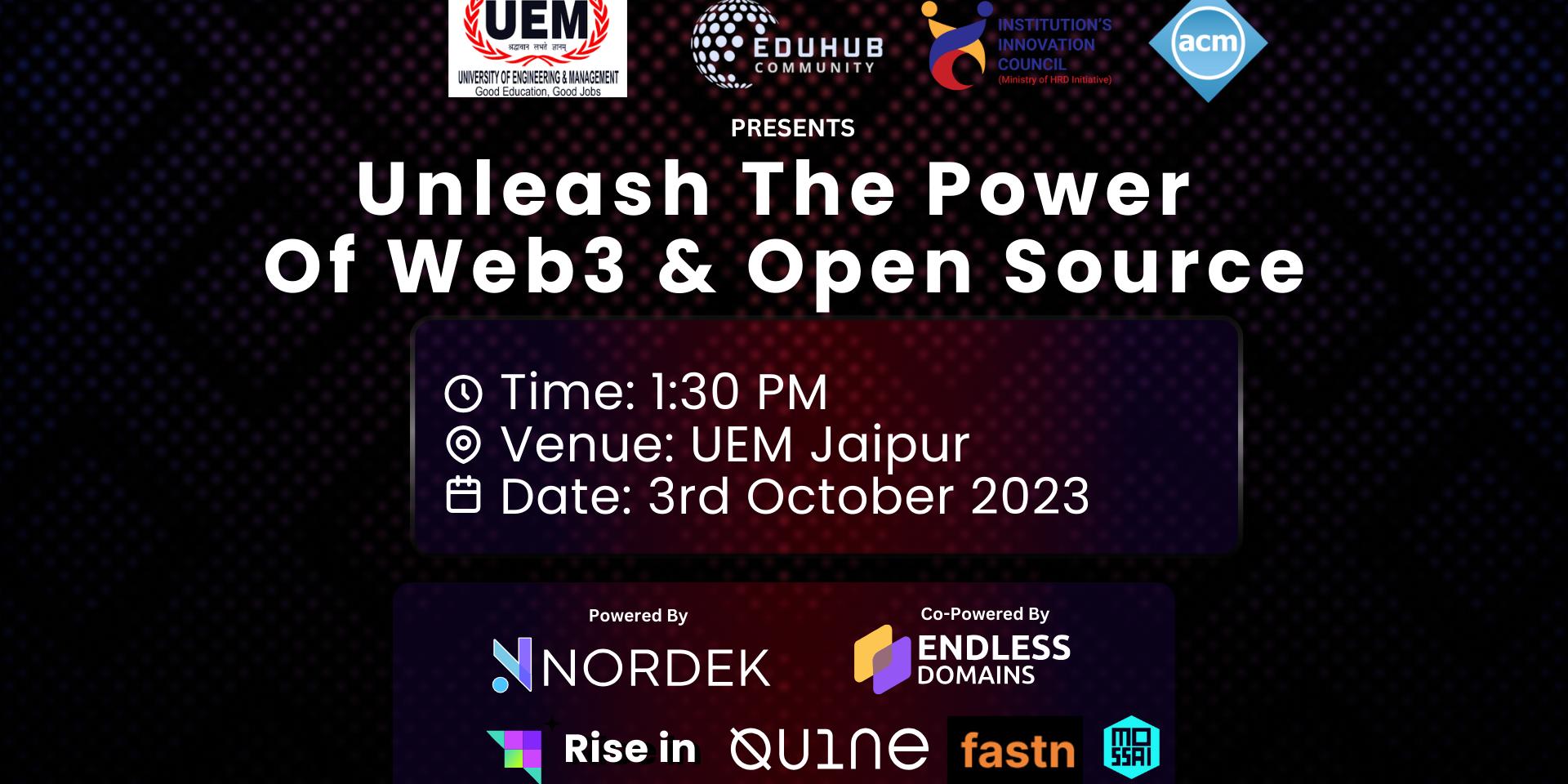 Cover Image for Unleash The Power of Web3 & Open Source - UEM Jaipur