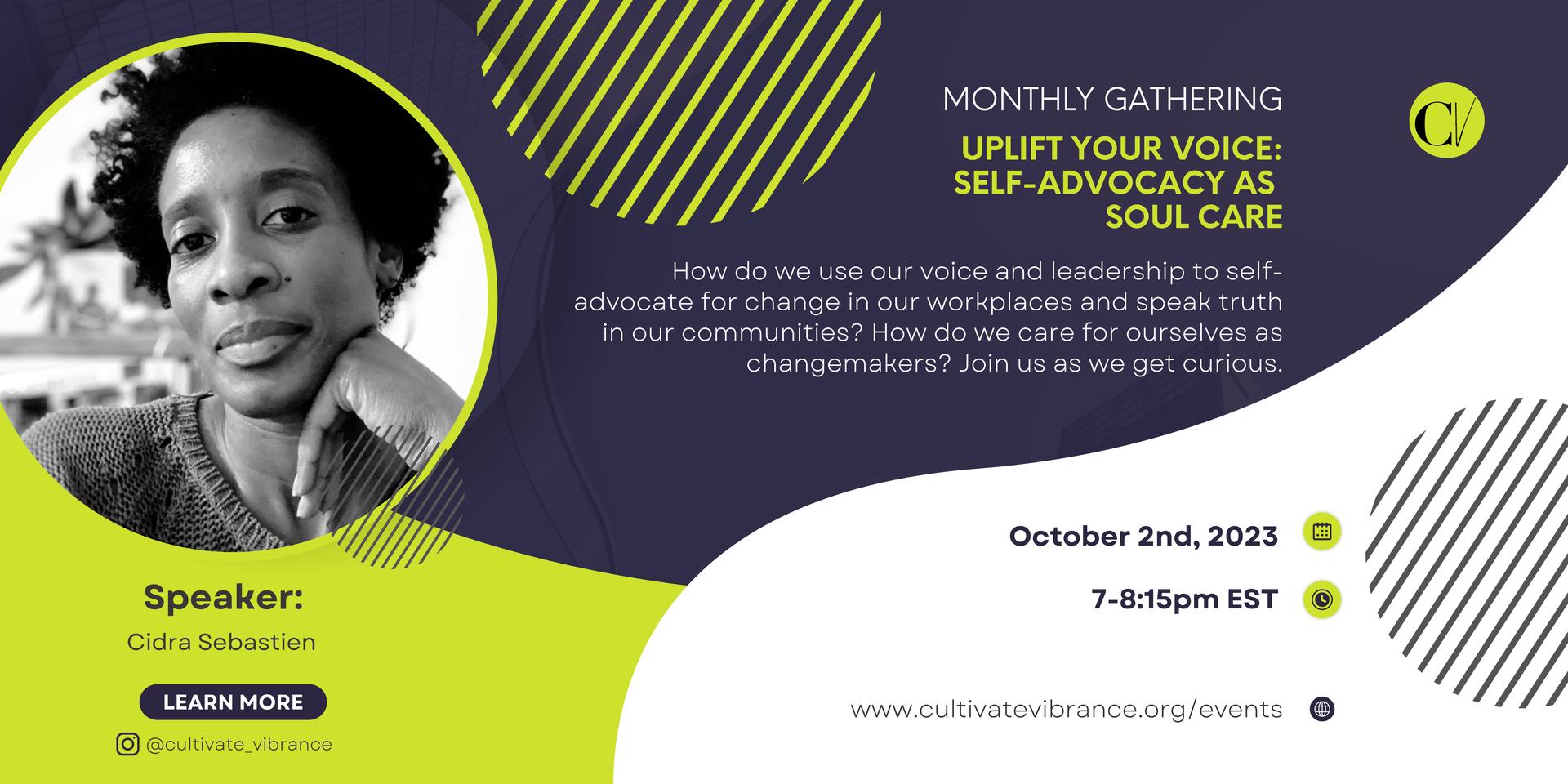 Cover Image for October Monthly Gathering | Uplift Your Voice: Self-Advocacy as Soul Care