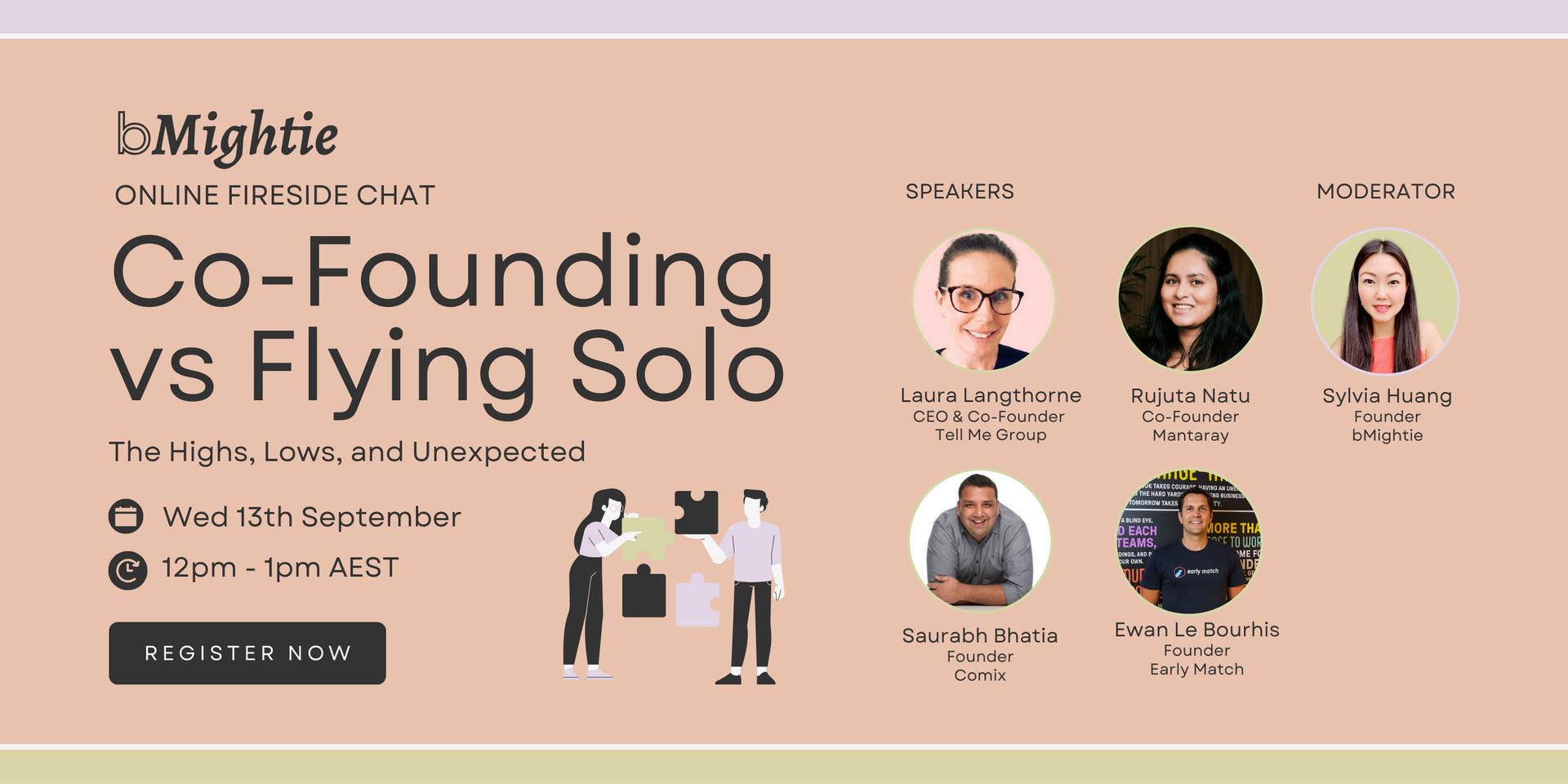Cover Image for Co-Founding vs Flying Solo Online Fireside Chat