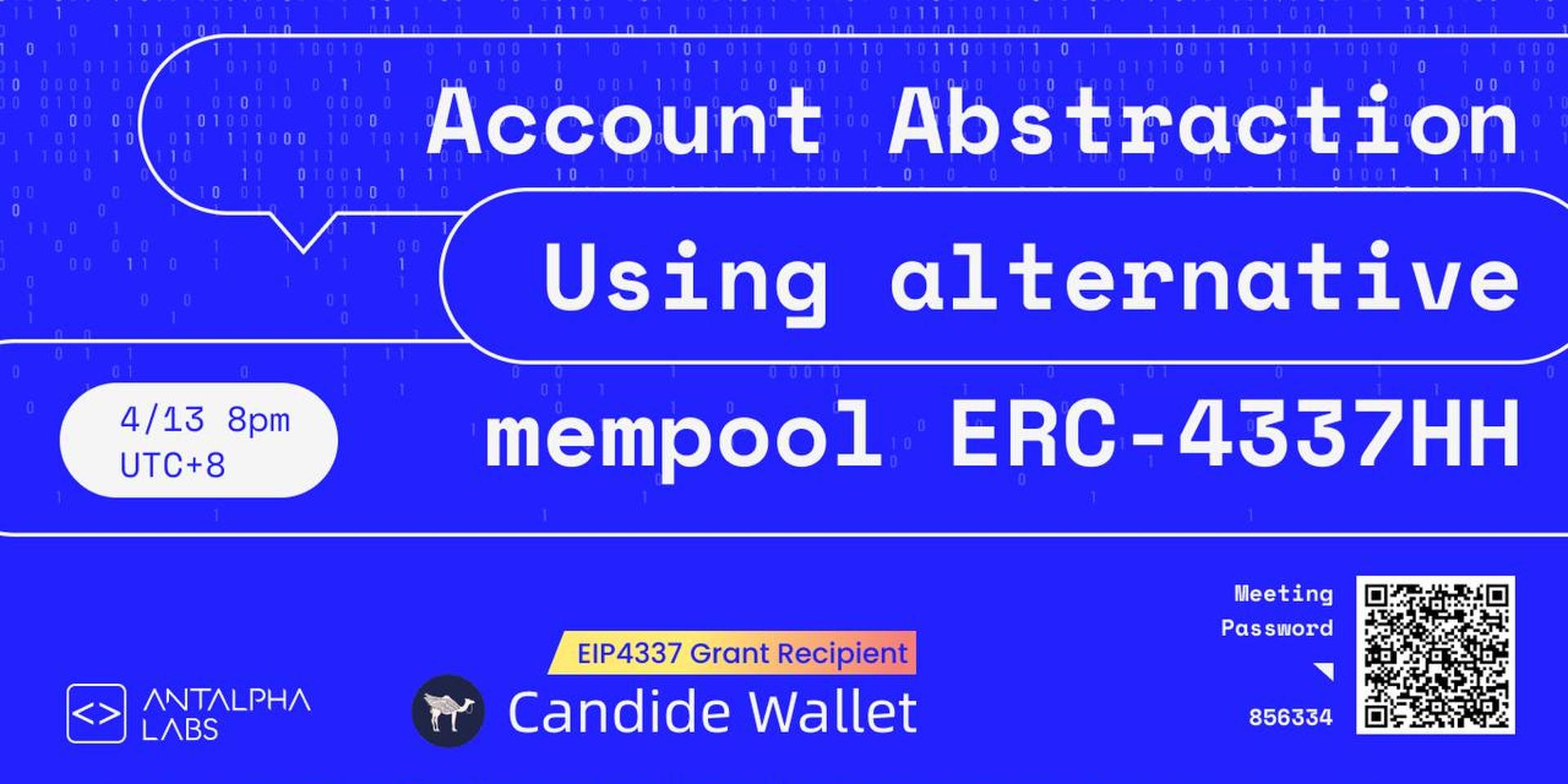 Cover Image for Building a Smart Contract Wallet w/ERC-4337 — CANDIDE & Antalpha