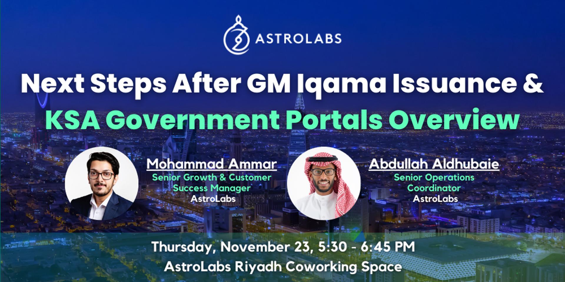Cover Image for Next Steps After GM Iqama Issuance & KSA Government Portals Overview