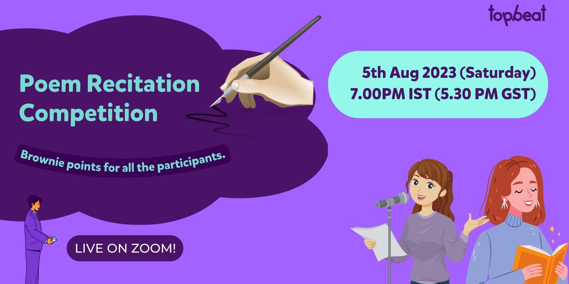 Poem Recitation Competition · Zoom · Luma