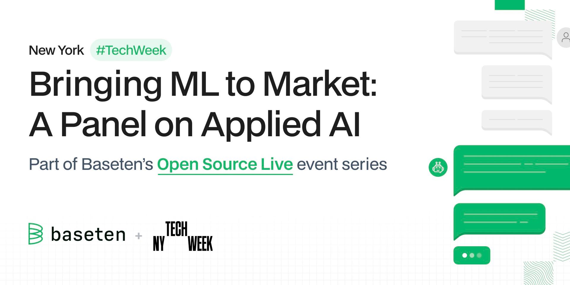 Cover Image for Bringing ML to Market: A Panel on Applied AI for #TechWeek