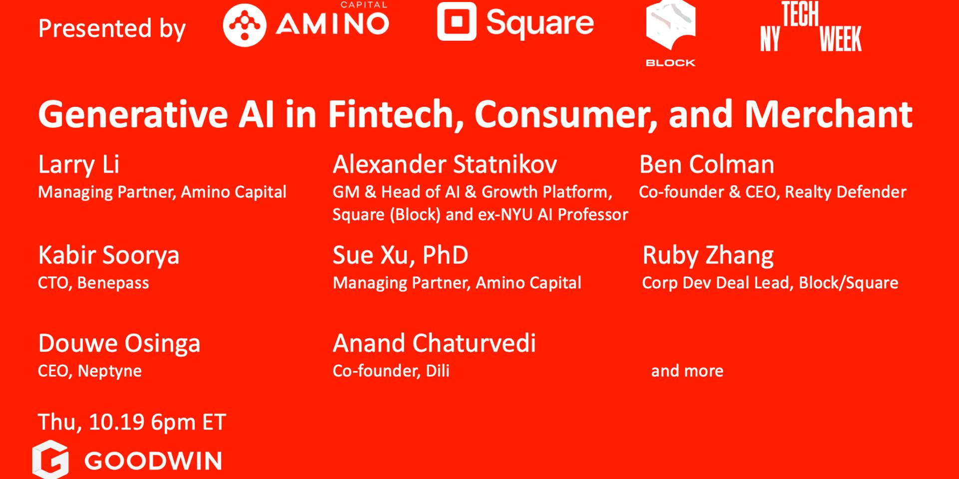 Cover Image for Generative AI in Fintech, Consumer, and Merchant NY #Techweek