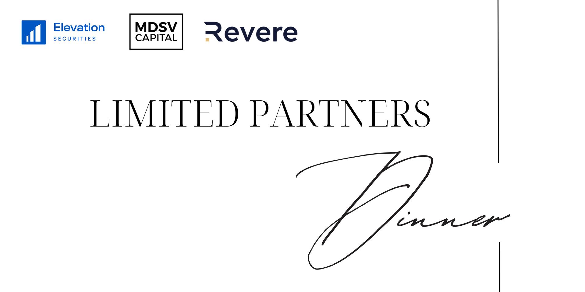 Cover Image for Invite-Only LP Dinner w/ Elevation Securities, MDSV and Revere