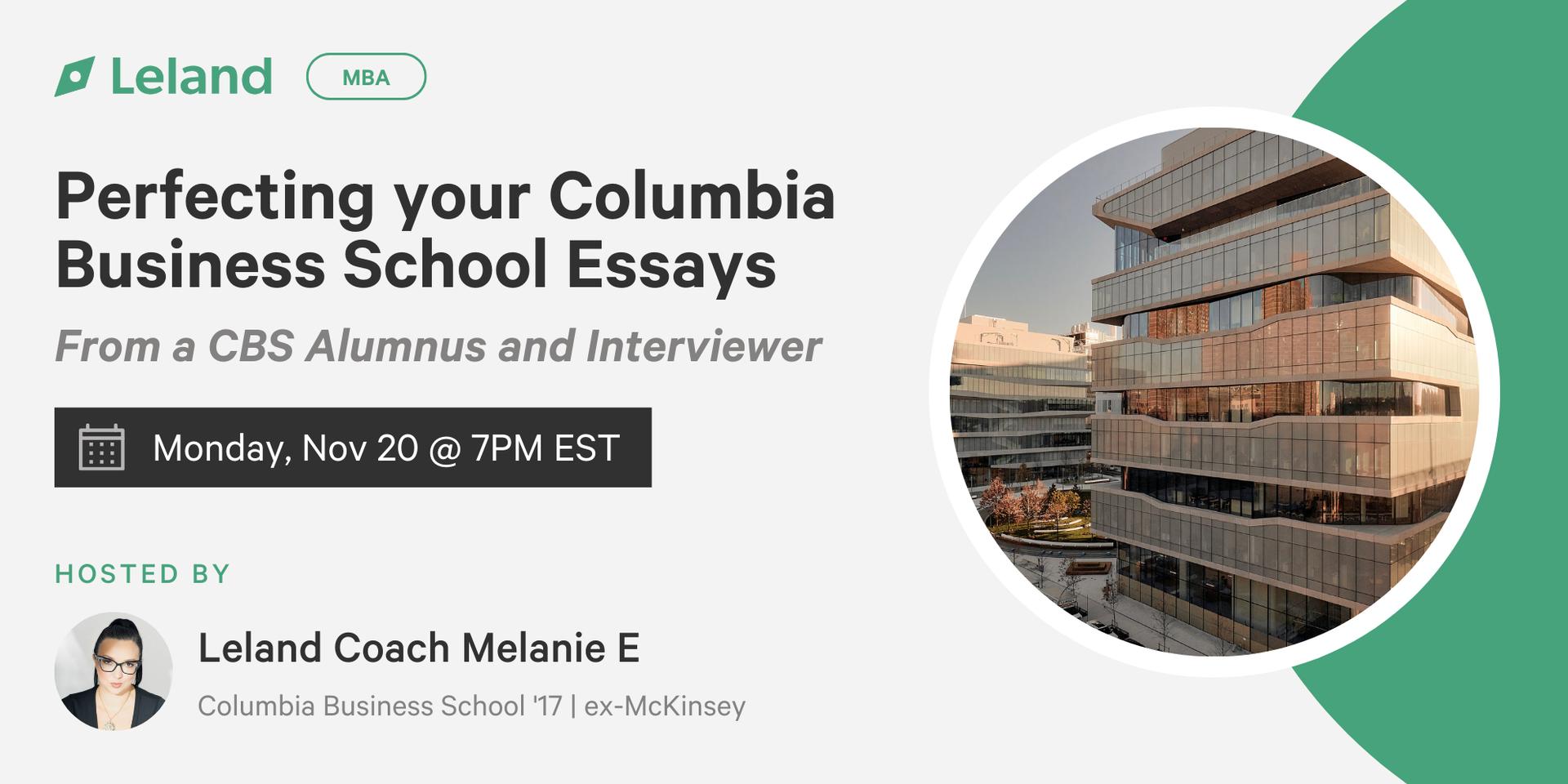 Cover Image for Perfecting Your Columbia Business School Essays
