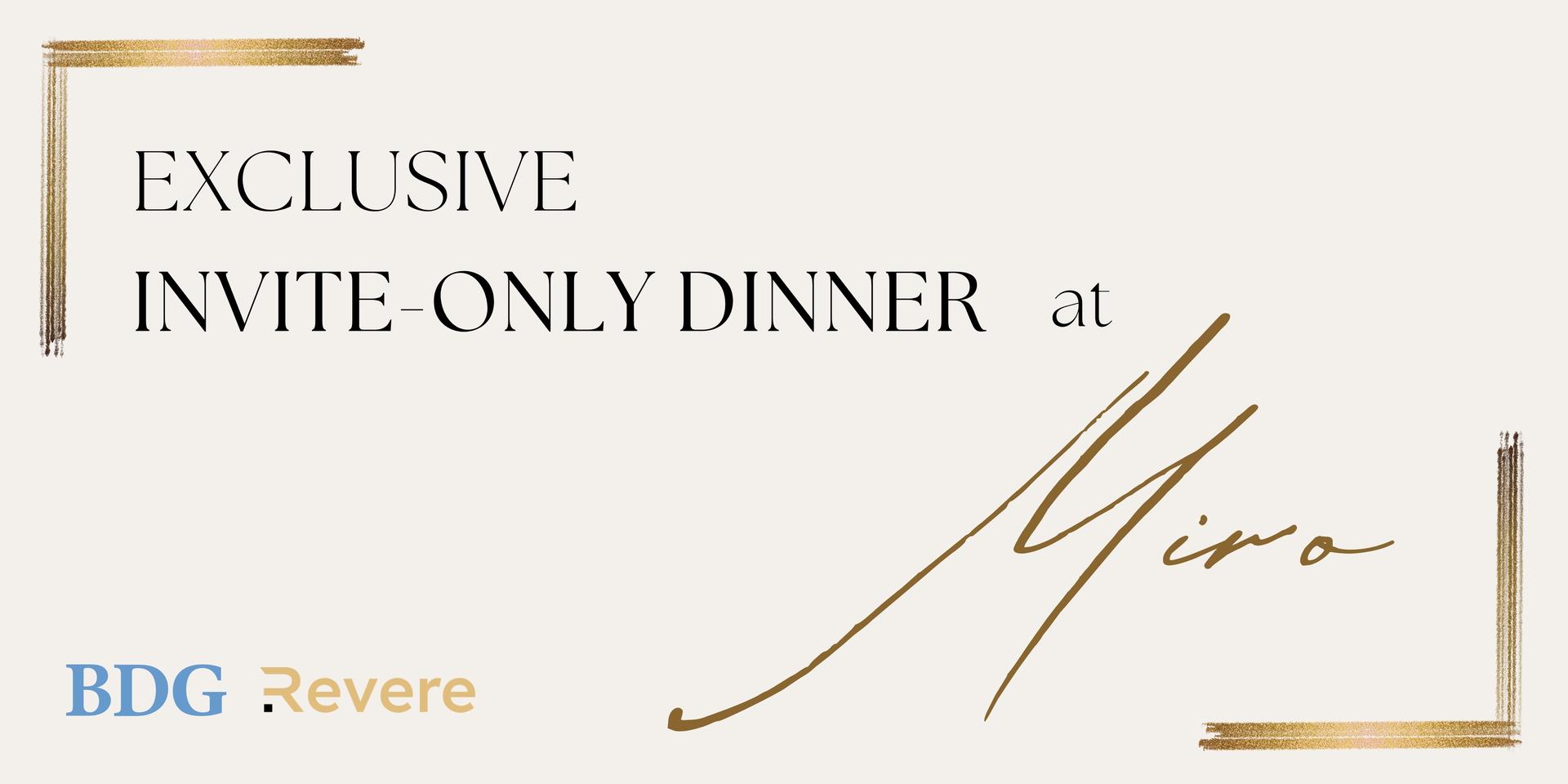 Cover Image for Exclusive Dinner at Miro