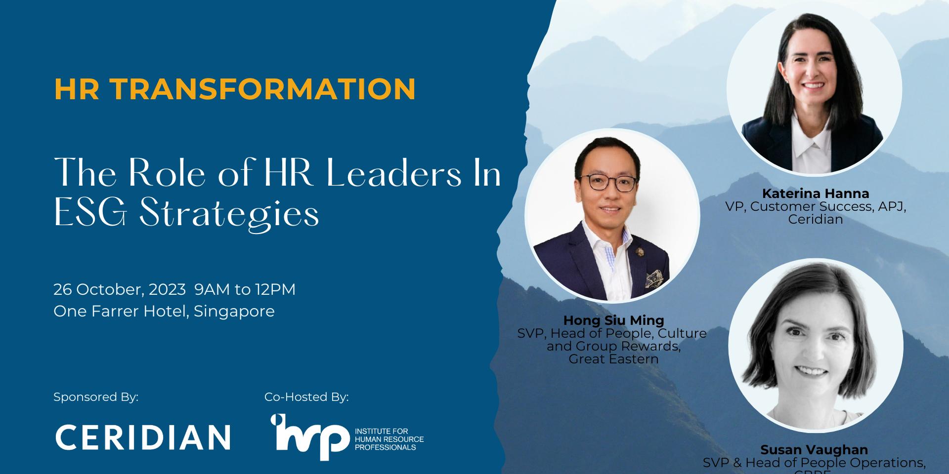 Cover Image for [IHRP x CERIDIAN MASTERCLASS] The Role of HR Leaders in ESG Strategies
