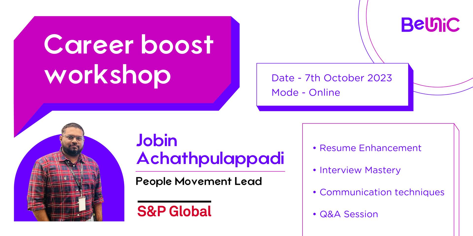 Cover Image for Career Boost Workshop by S&P Global and BeUnic