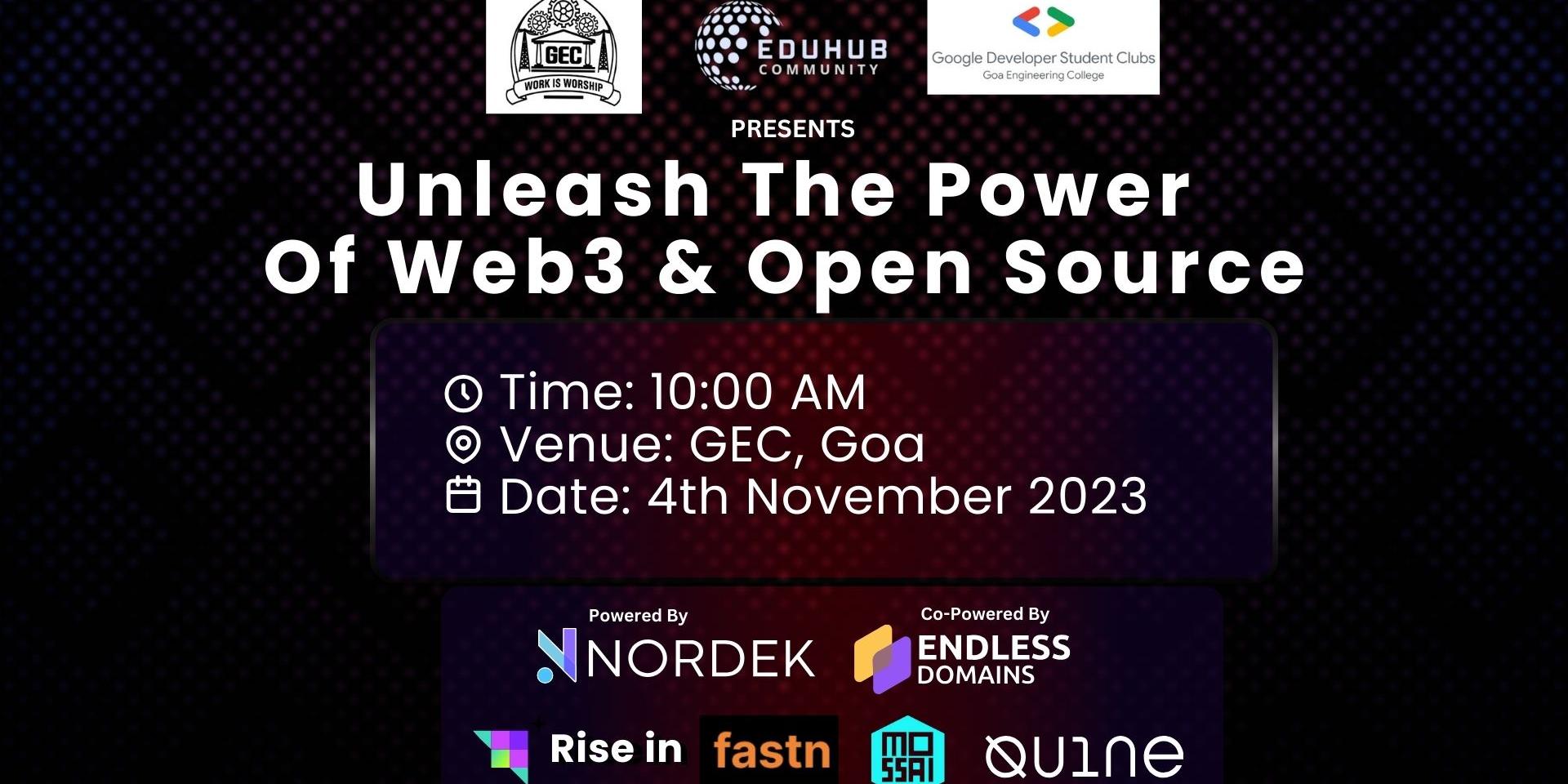 Cover Image for Unleash The Power of Web3 & Open Source -Goa Engineeing College