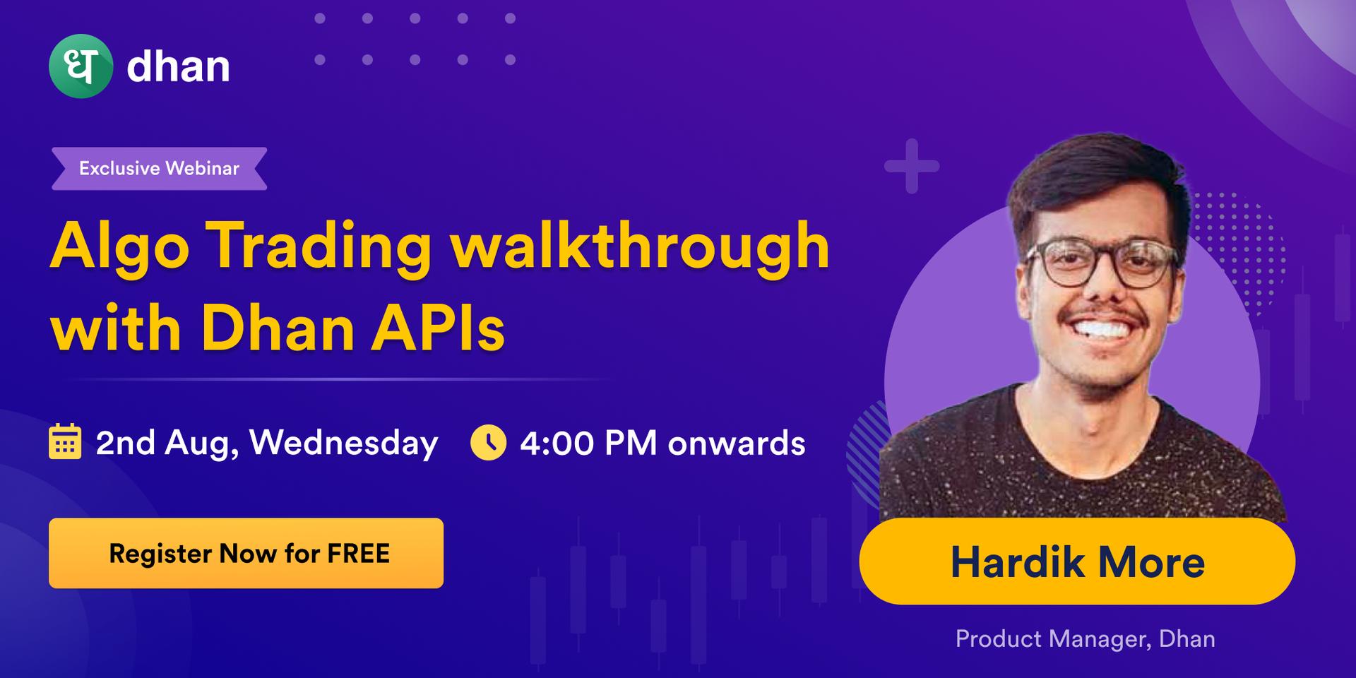 Cover Image for Algo Trading walkthrough with Dhan API's 