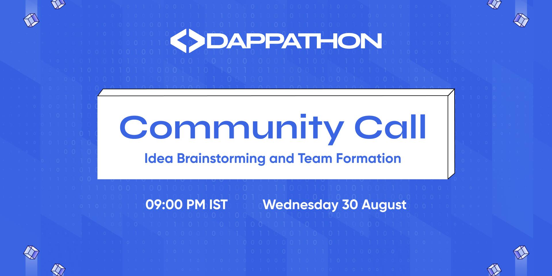 Cover Image for dAppathon Idea Brainstorming & Team Formation Session