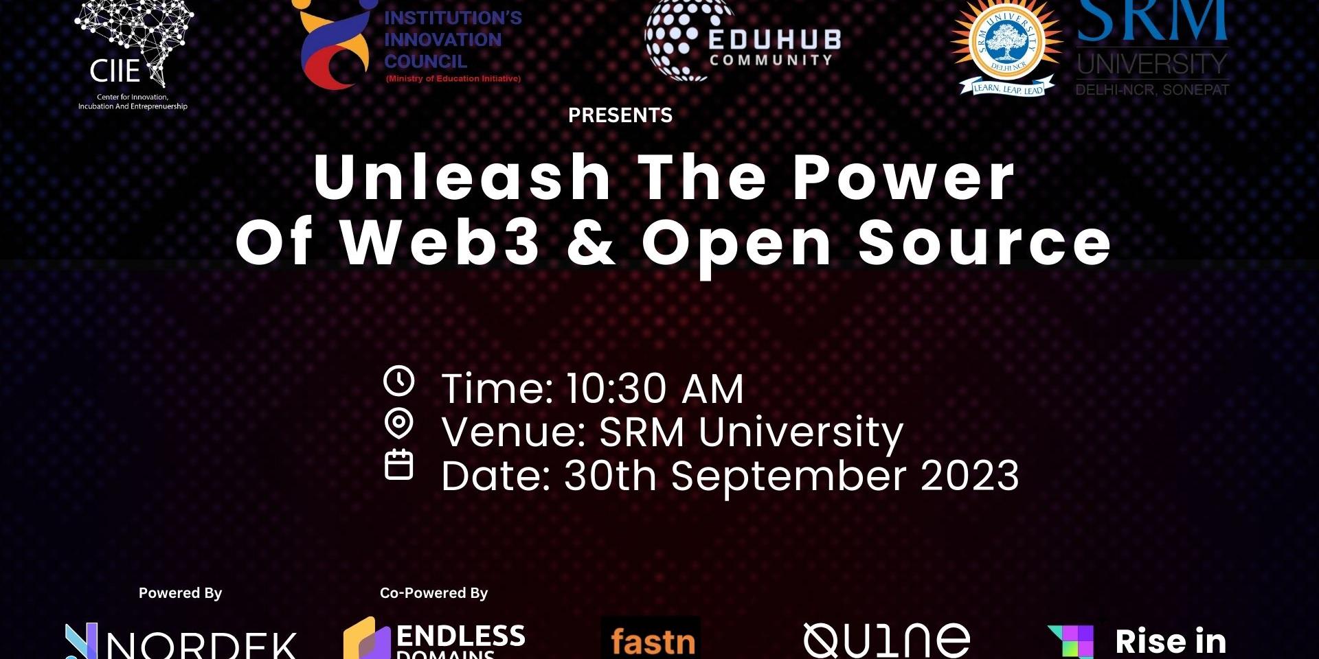 Cover Image for Unleash The Power of Web3 & Open Source - SRM University Sonepat