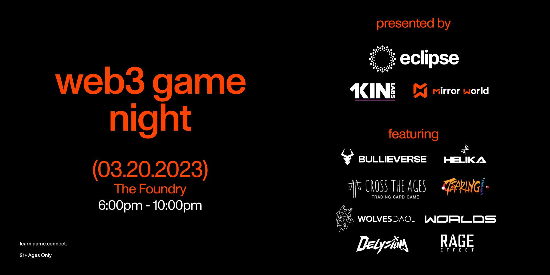 Cover Image for Eclipse X 1Kin X Mirror World - Web3 Game Night 