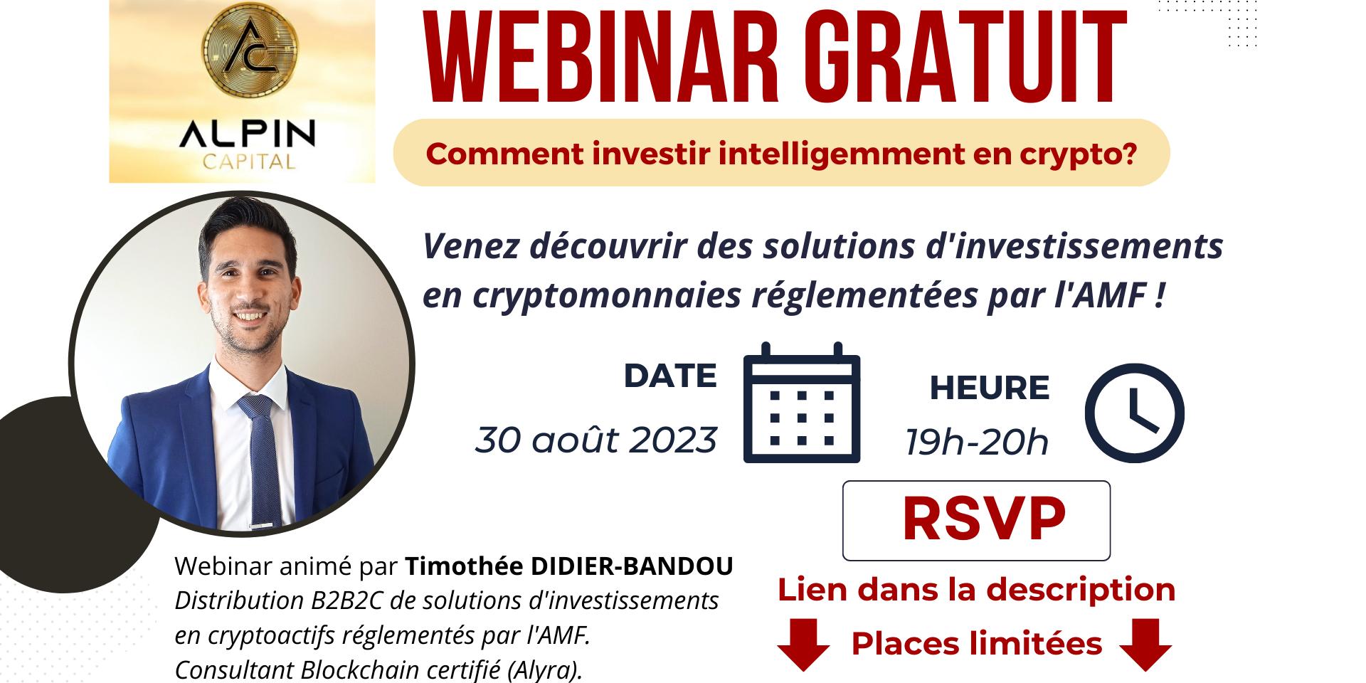 Cover Image for Webinaire gratuit : Investir en cryptomonnaies avec Alpin Capital