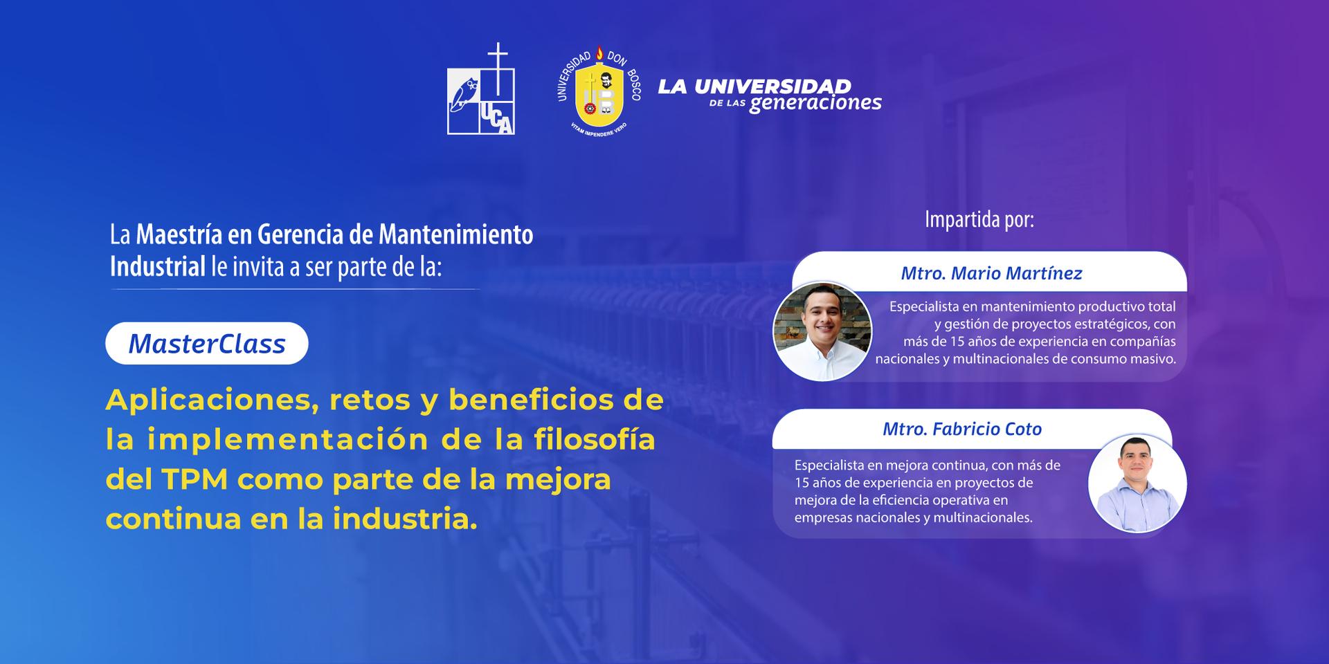Cover Image for MasterClass: Aplicaciones, retos y beneficios de la implementación de la filosofía del TPM