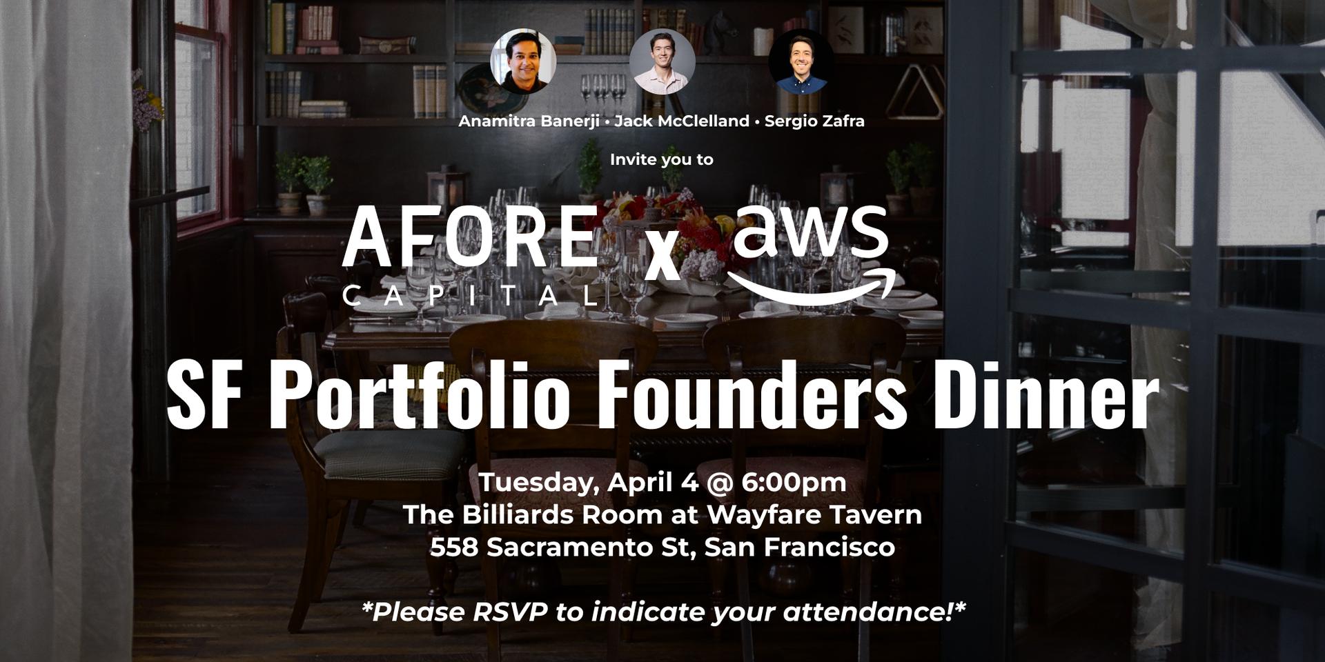 Cover Image for Afore SF Portfolio Founders Dinner