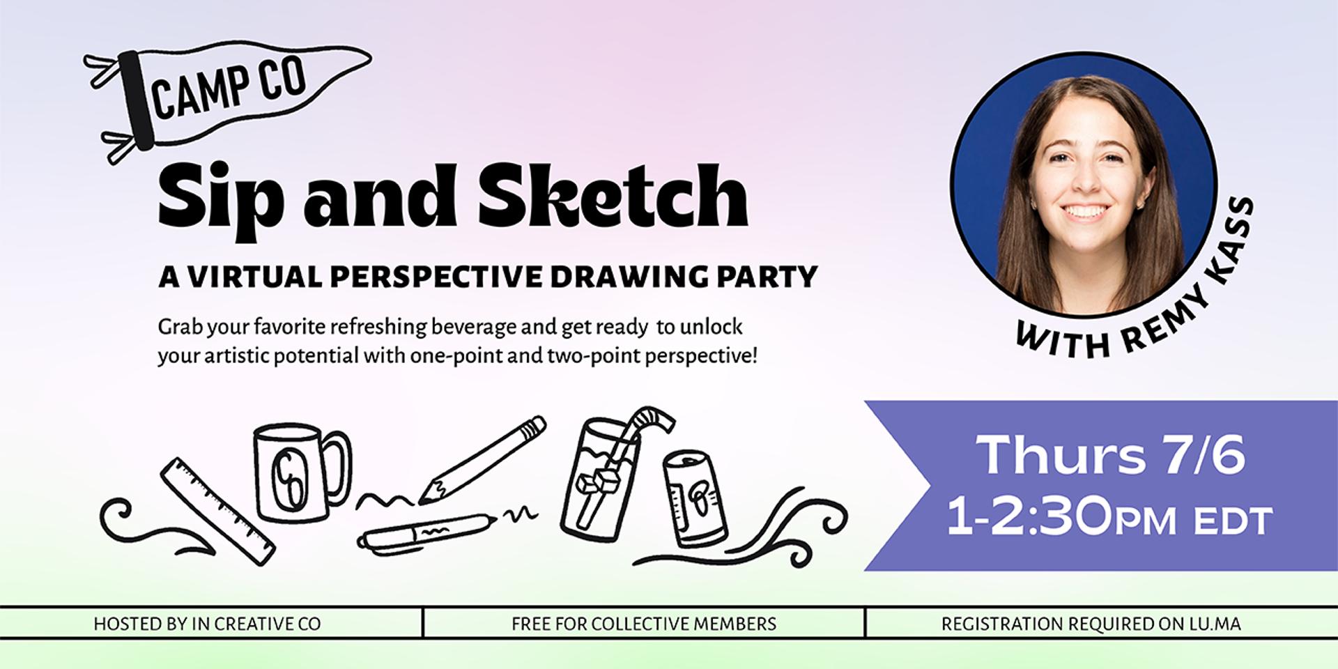 Sip & Sketch: A Virtual Perspective Drawing Party · Zoom · Luma