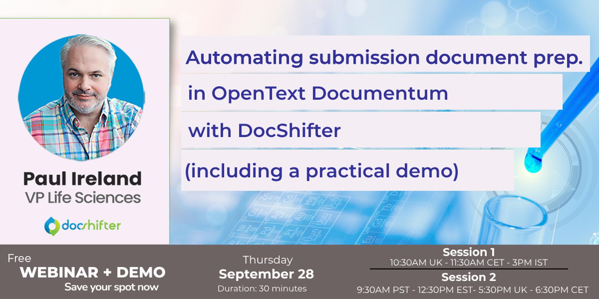 Cover Image for Automating submission document preparation in OpenText Documentum with DocShifter (inc. practical demo)