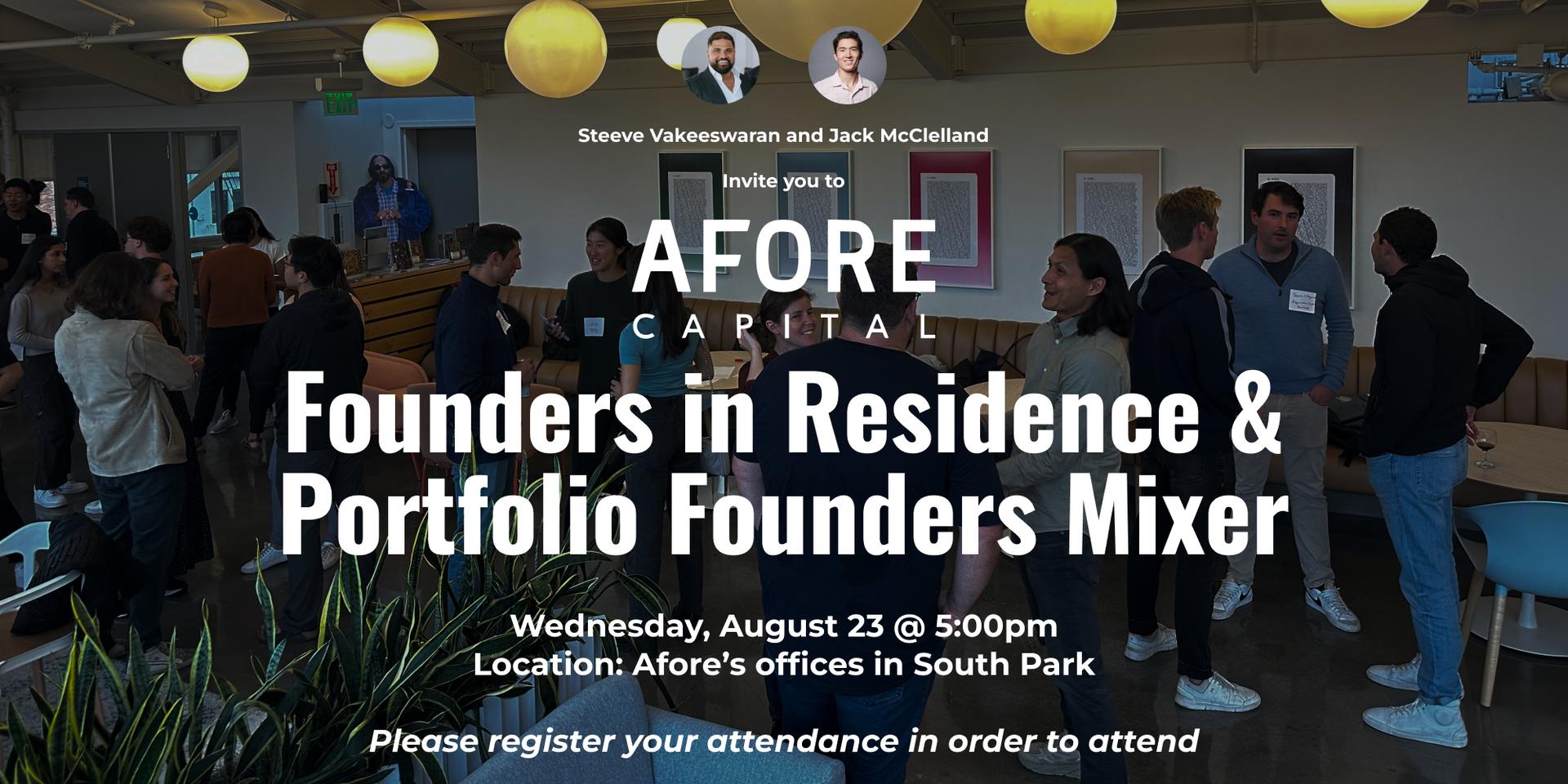 Cover Image for Afore FIR's & Portco Founders Mixer