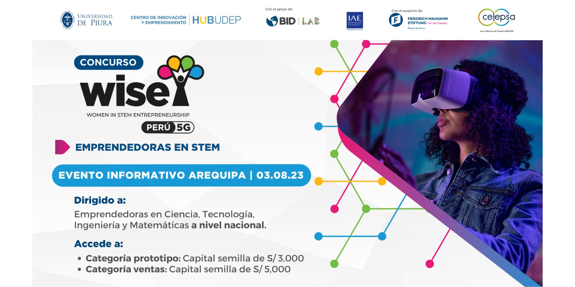 Cover Image for Evento informativo AREQUIPA: Concurso WISE Perú 5G - Emprendedoras en STEM