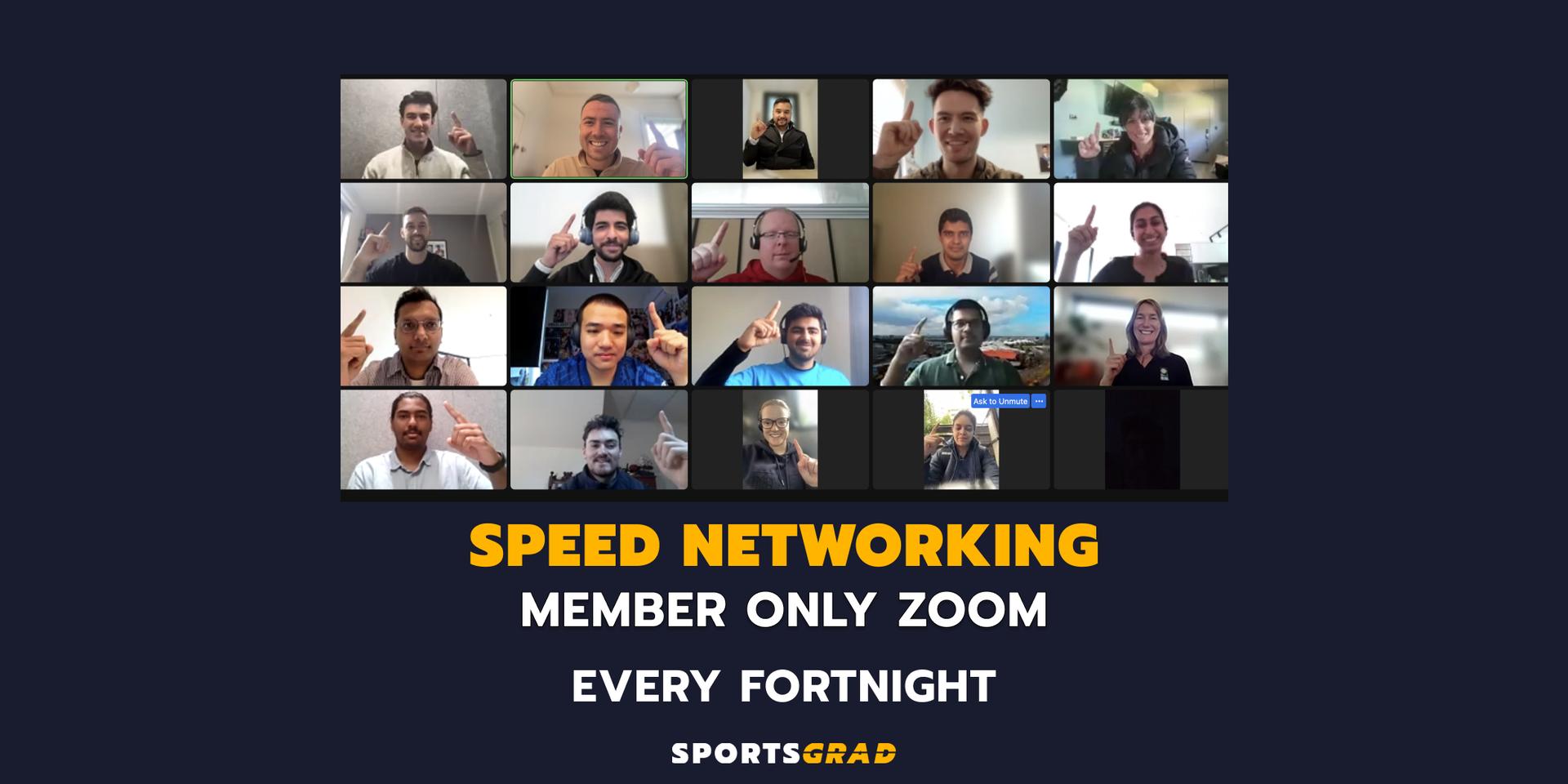 SportsGrad Community Speed Networking · Zoom · Luma