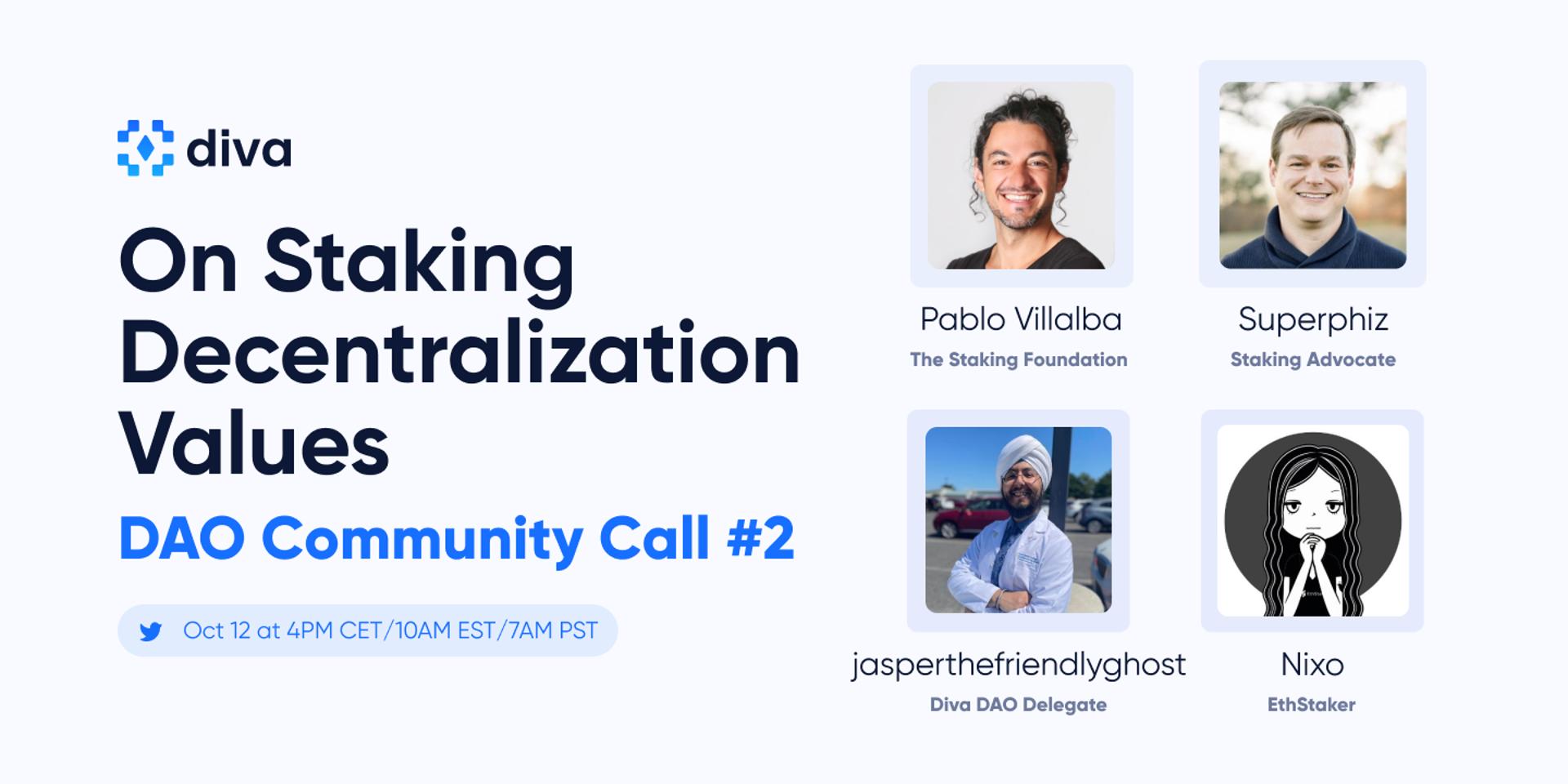 Cover Image for Diva Staking DAO - Community Call #2