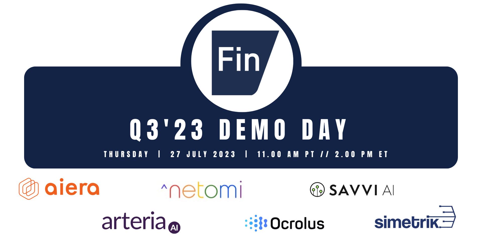Fin Capital Q3’23 Demo Day: AI in Fintech · Zoom · Luma