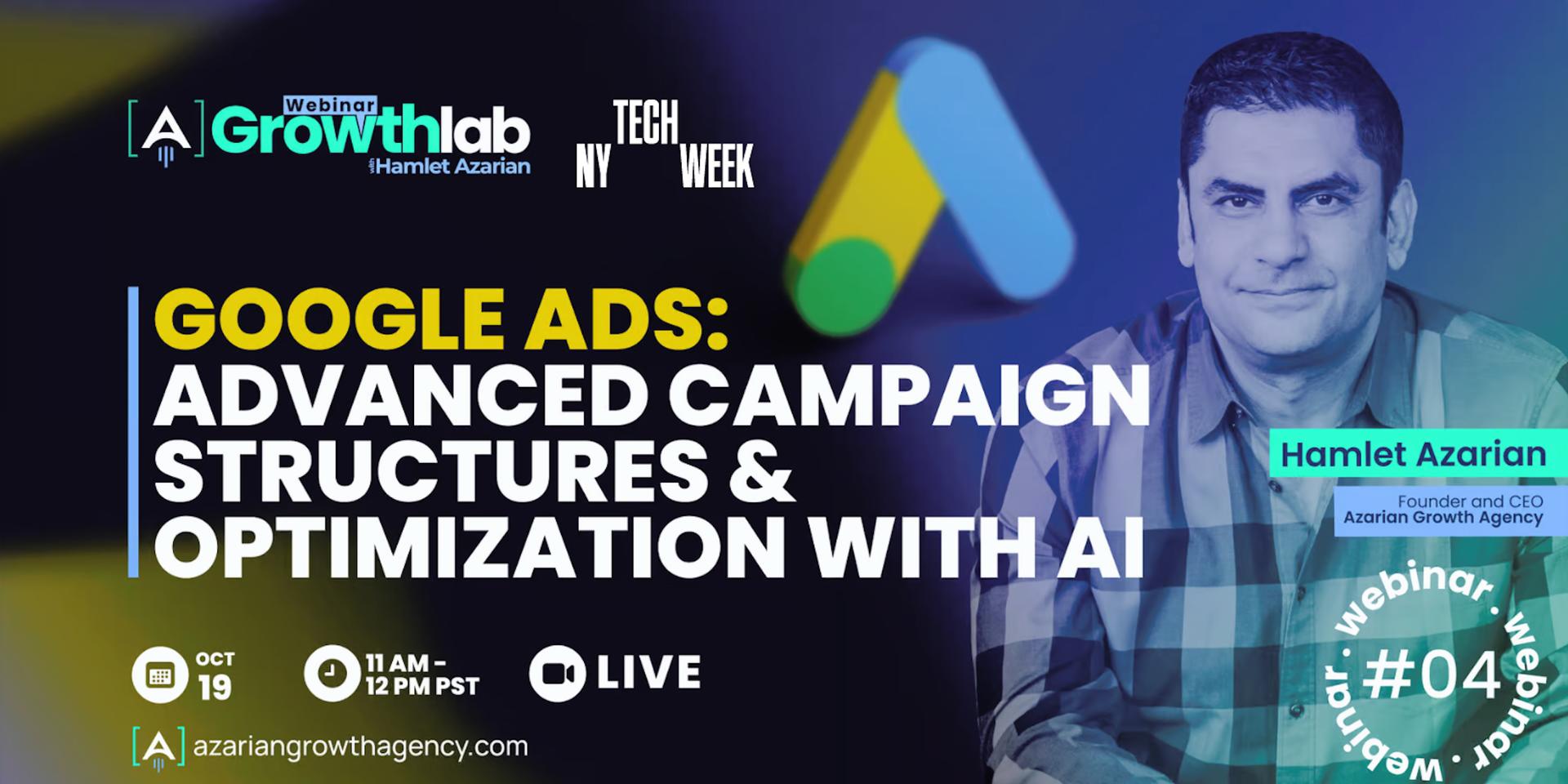 Cover Image for NY #TechWeek: Google Ads: Advanced Campaign Structures & Optimization with AI