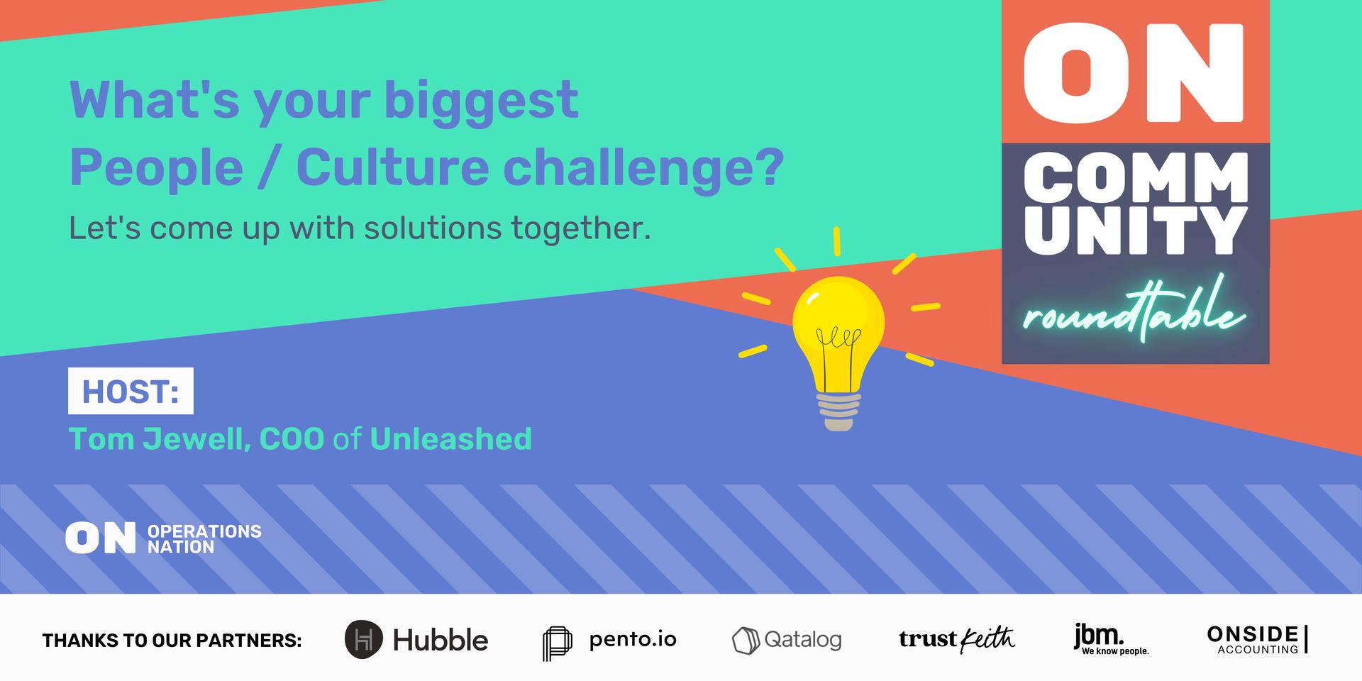 Cover Image for ON COOhort Roundtable: What's your biggest People / Culture challenge? 